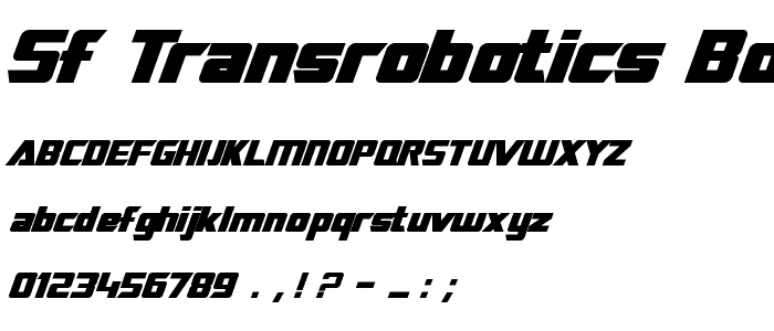 SF TransRobotics Bold Italic font